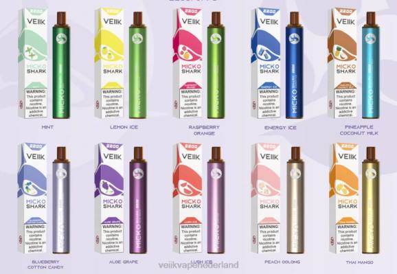 VEIIK Micko Shark 2200 trekjes wegwerp vape-pen 10st meerdere smaken - VEIIK vape review R46H53