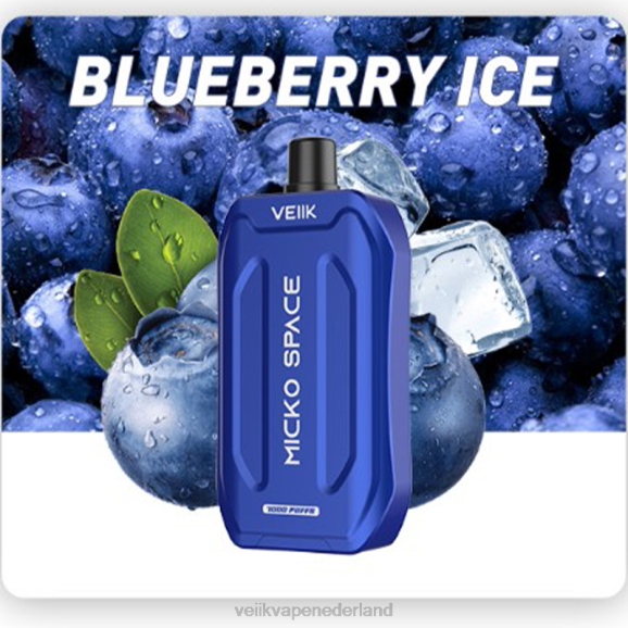 VEIIK Micko Space wegwerpvape 7000 trekjes bosbessen ijs - VEIIK vape juice R46H38