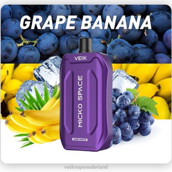 VEIIK Micko Space wegwerpvape 7000 trekjes druif banaan - VEIIK vape Amsterdam R46H35