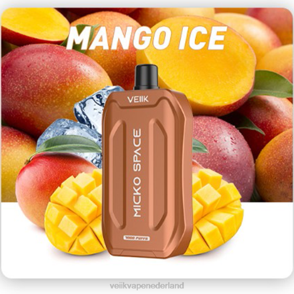 VEIIK Micko Space wegwerpvape 7000 trekjes mango-ijs - VEIIK Nederland R46H40