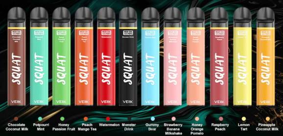 VEIIK Squat Mesh 1800 trekjes wegwerp vape-pen 10st meerdere smaken - VEIIK micko Nederland R46H54